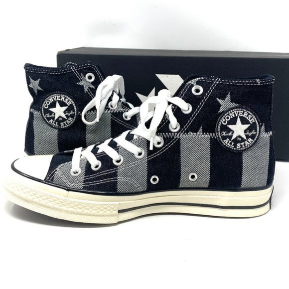 💖MEGA SALE💖CONVERSE Women AdVulc Chuck 70 Hi Top Stripes Black Canvas 167709C - Picture 1 of 9
